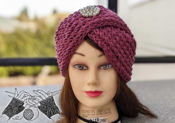 Topi Turban dengan Bahan Rajutan